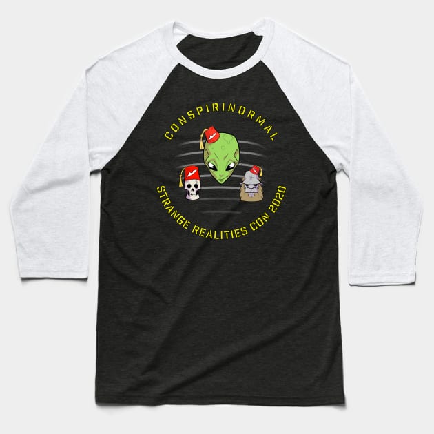 Strange Realities Conference 2020 Official Baseball T-Shirt by conspirinormalstore